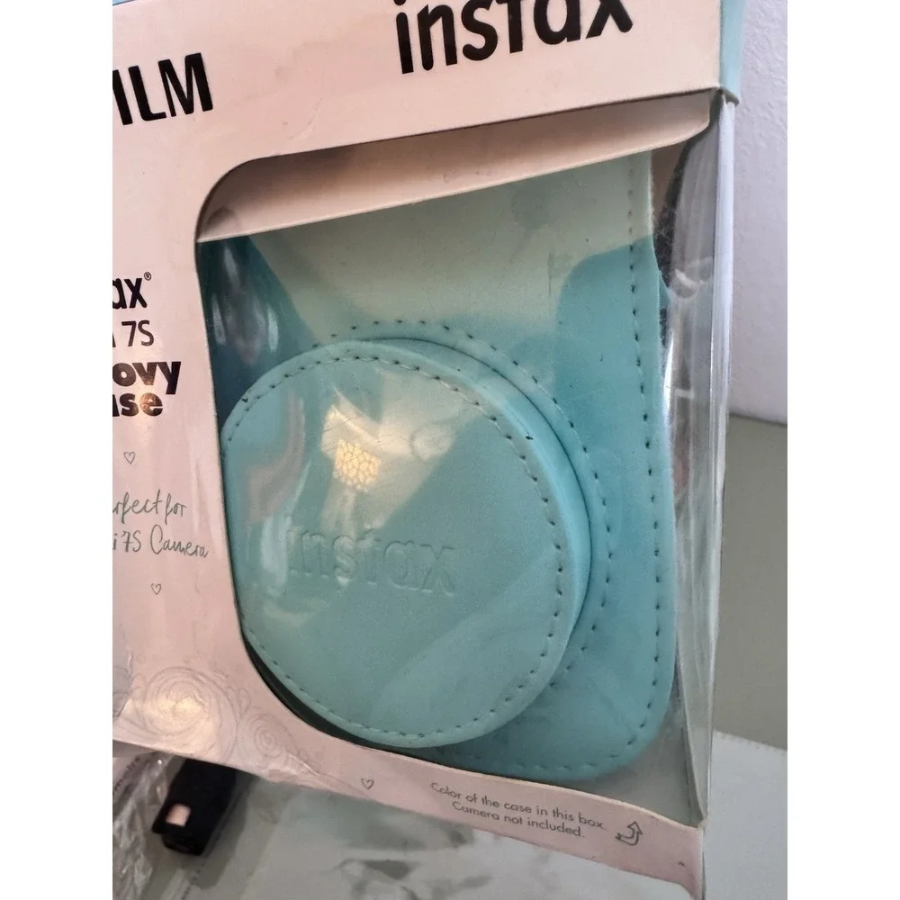 Fujifilm Instax Mini 7S Groovy Case Aqua Blue Camera Bag w/ Strap New‎ Open Box
